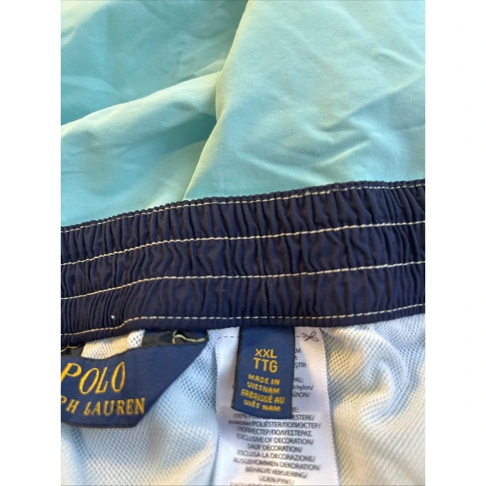 Polo Ralph Lauren Board Shorts Swim Azure Blue Cargo Pocket Y2K 90s‎ Men's XXL